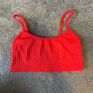 Aerie Red Ribbed Bra